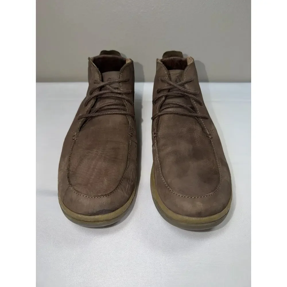OluKai Loli'i Puki Men's 10.5 Brown Suede Lace-Up Chukka Ankle Sneakers Boots